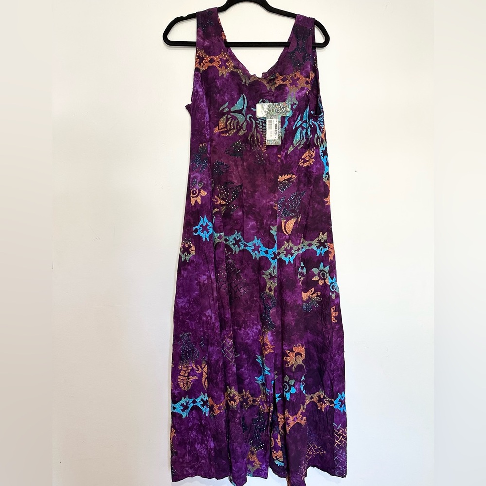 Purple and Blue Midi Dress